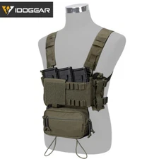 IDOGEAR Tactical Chest Rig Modular MK3 Full Set Airsoft w/ 5.56 Mag Pouch Camo