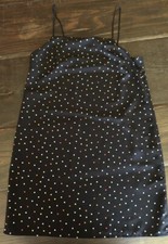Topshop Mini Dress Size 2 Spaghetti Straps Black Polka Dot excellent cond