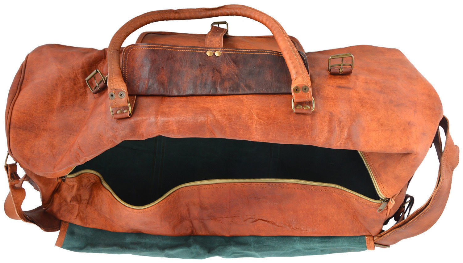 Bag Leather Retro Men Travel Duffle Vintage S Genuine Luggage Gym