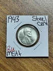 1943 P Steel Cent WWII Wartime Penny BU Brilliant Uncirculated MS+ Coin (14452)