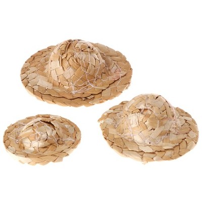 Bearded Dragon Cap Straw Woven Hat for Small Animals Dia 1.6in 2.0in 2.6in