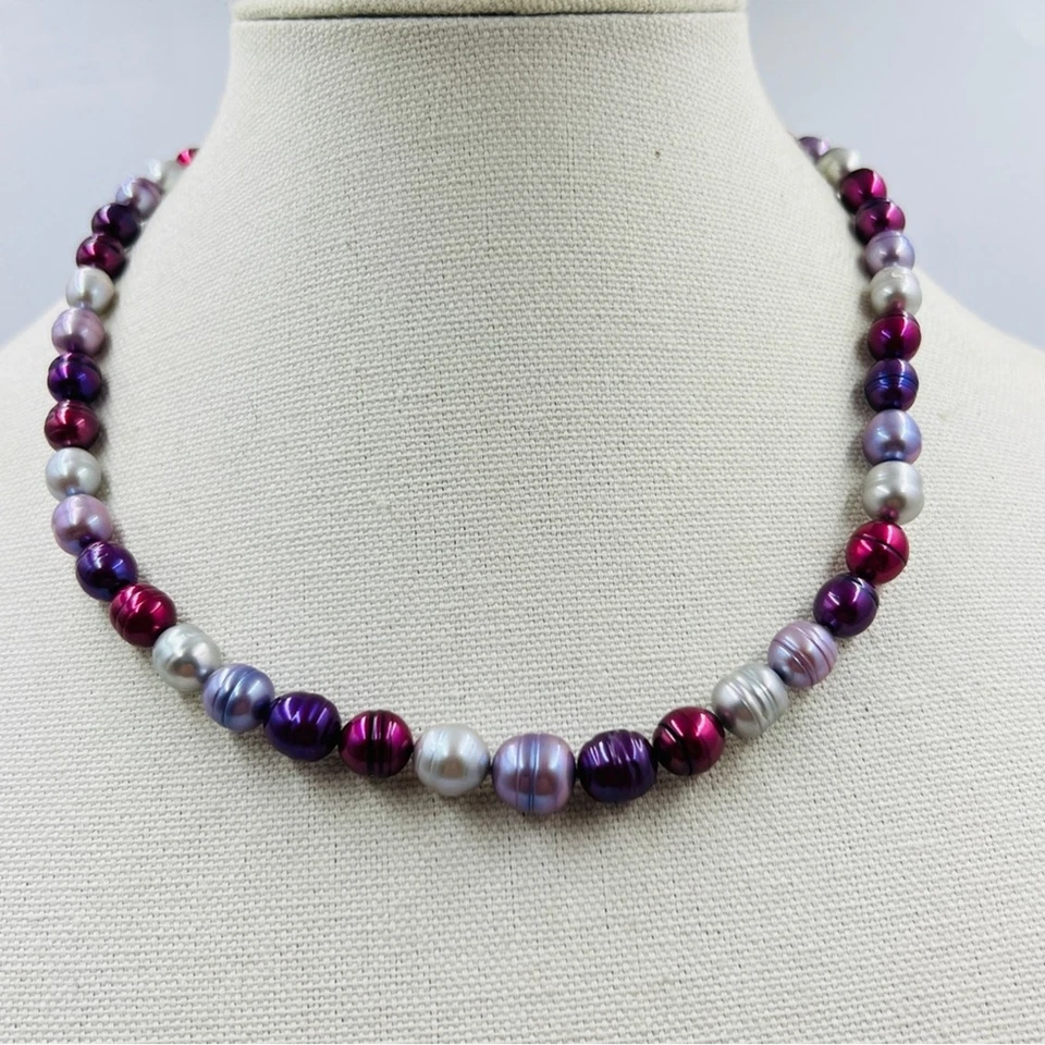 Elegante collar de perlas cultivadas de agua dulce Honora broche de plata de ley Foto 3 de 4