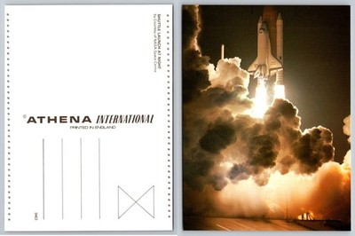 NASA Space Shuttle Night Launch Athena International Postcard