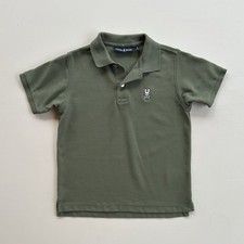 Psycho Bunny Polo Shirt Short Sleeve Green Kid Boys Size Medium 10/12 Pima