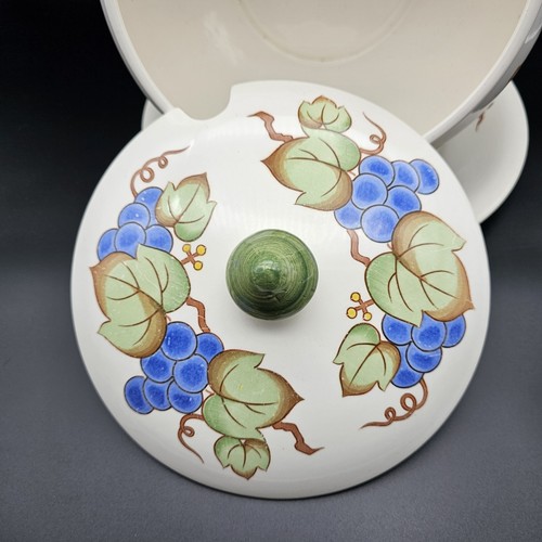 Vintage Terrine Suppenschüssel mit Traubenmustern mit Deckel & Bodenteller - Bild 8 von 22