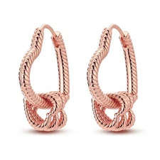 MULA Original Rose Hearts Hoop Earrings Love Women Jewelry 925 Sterling Silver