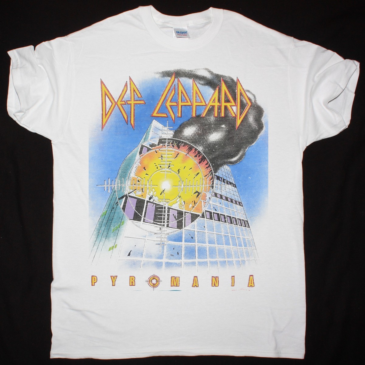 CAMISETA DEF LEPPARD PYROMANIA TOUR 1983 BLANCA TARIFAS INCLUIDAS