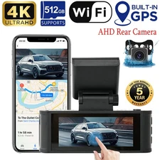 Dash Camera 4K Front and Rear Dash Cam Built-In WiFi & GPS, App control 3.18''