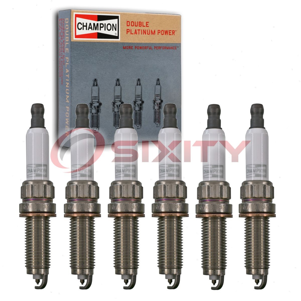 6 pc Champion Double Platinum Spark Plugs for 2013-2014 Mercedes-Benz C300 pu
