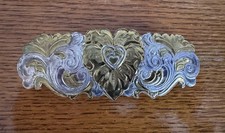 Crumrine Heavy Silver Plated Jewelers Bronze Heart Western Belt Buckle