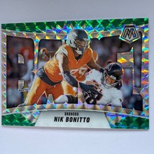 2025 Panini Mosaic Bang! Green Prizm Nik Bonitto #5 - Denver Broncos