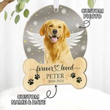 Personalized Dog Memorial Ornament Custom Pet Loss Gift Laser Cut Keepsake