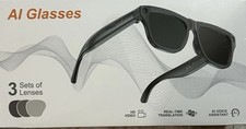 AI Glasses Smart Glasses Real-Time Translation HD Video 3 Lens Sets BT Wi-Fi