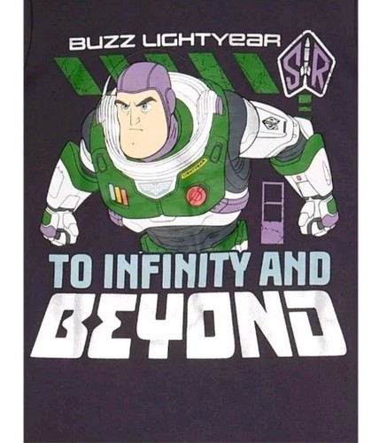 New Disney Boys Gray & Purple Buzz Lightyear Outfit Tee Shirt & Shorts Set - Picture 3 of 4