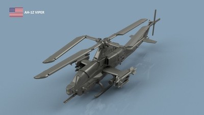 L'Arsenal Models 1/350 AH-1Z VIPER FOLDED BLADES (4) 3D Printed