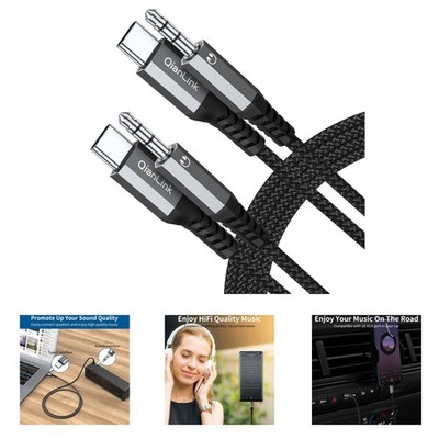 USB C to 3.5mm Audio Aux Cable 3.3ft 2-Pack for iPhone Galaxy Pixel Car Stereo