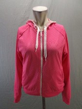 Adidas Size S Womens Pink Hooded Full Zip Pockets Activewear Sport Jacket 392