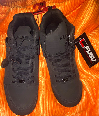 FUBU Men s Black Low Top Athletic Sneakers Lace Up Solid Logo