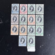 QE11 1953 Couronnement Omnibus émission, 14 timbres VFU,