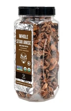 Soeos Organic Whole Star Anise Dried 4oz For Beverages, Cooking, Baking