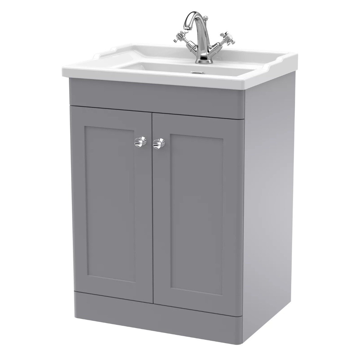 Nuie Classique Floor Standing 2-Door Vanity Unit with Traditional Basin 500mm