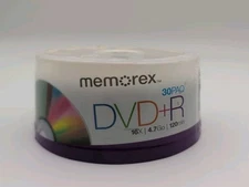 Memorex DVD+R 16x 4.7 GB 30 Pack on Spindle NEW, SEALED