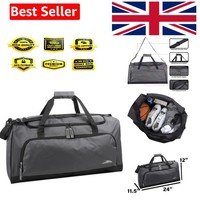 55 Liter Grey Lightweight Canvas Duffle Bag for Travel, Gym, and Sports