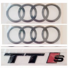 Fits Audi TTS Mk3 Gloss Black Badge Set  OEM compatible 
