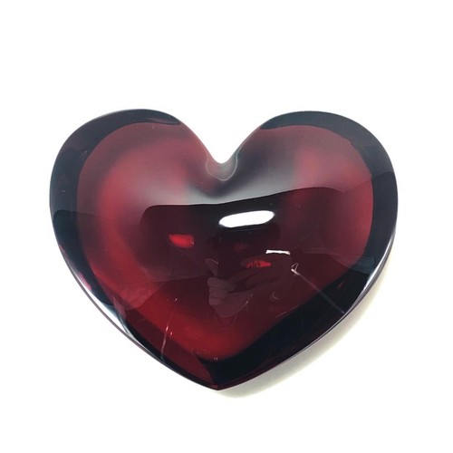 Auténtica FIGURA GRANDE DE CORAZÓN DE CINZÍN CRISTAL “ROSA” BACCARAT RARA 3 1/2” - Imagen 12 de 12