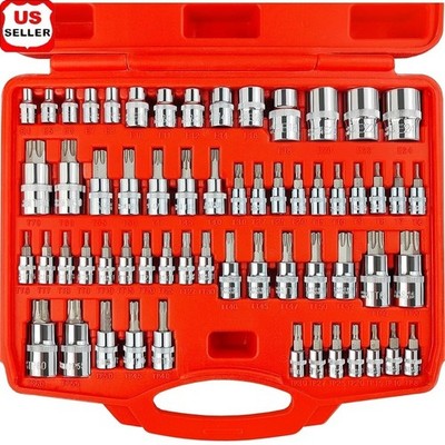 60pcs Torx Socket Set Chrome Vanadium S2 Steel E4 E24 TT6 TT70 Storage Case New