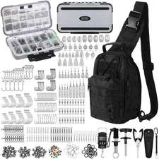 397 Pcs Fishing Accessories Kit Tools Include Backpack Fishing Tackle Box wit...
