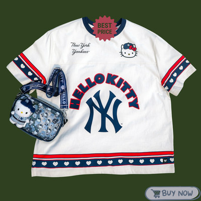 HOT!! New York Yankees Hello Kitty Shirt Unisex T-Shirt Baseball Fan Gift S-5XL