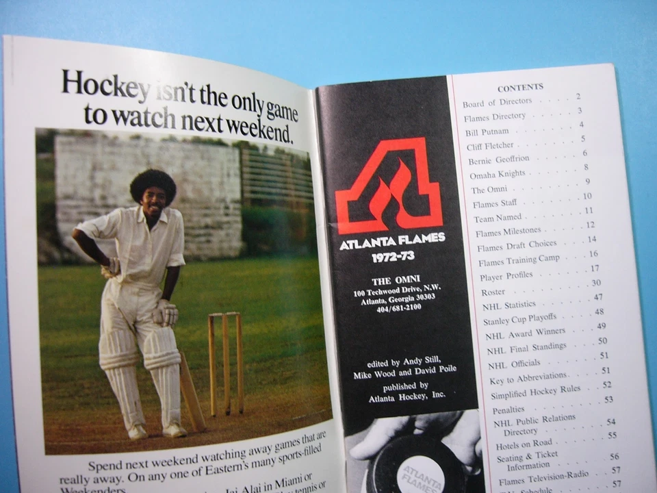 1972/73 ATLANTA FLAMES FIRST HOCKEY FACT BOOK MEDIA GUIDE YEARBOOK DAN BOUCHARD - Image 3 of 4