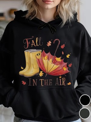 Women's Oversized Hoodie Fall in the Air Graphic Sweatshirt with