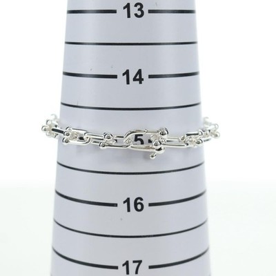 TIFFANY&Co. Hardware Small Link Bracelet Ag925 Silver Auth