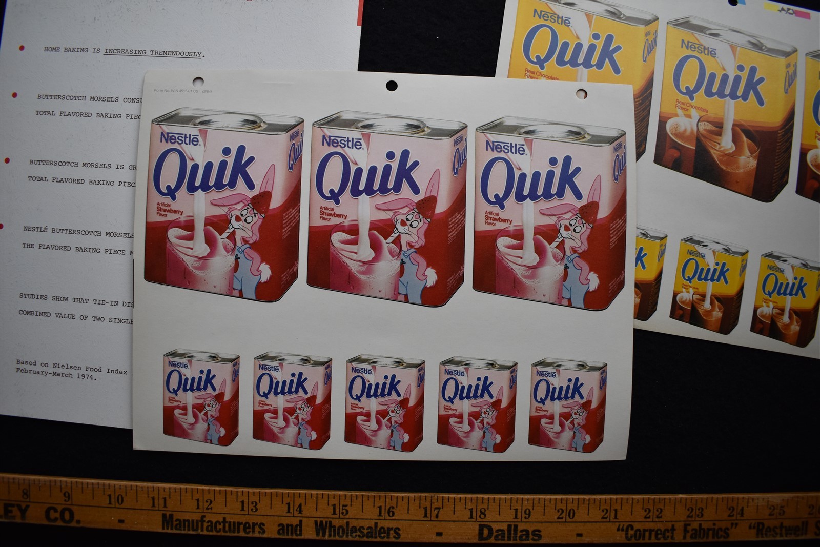 [ 1970s - 1980s Nestle Quik - Salesman / Marketing Papers - Vintage Design ]