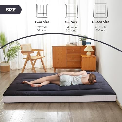 6 Zoll extra dicke japanische Futonbodenmatratze, faltbare Matratze Tatami - Bild 6 von 8