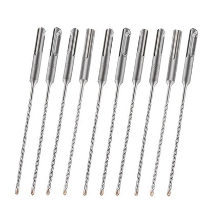 10pcs 5/32 in. x 6 in. SDS Plus Rotary Hammer Drill Bit Kit, Carbide Concrete