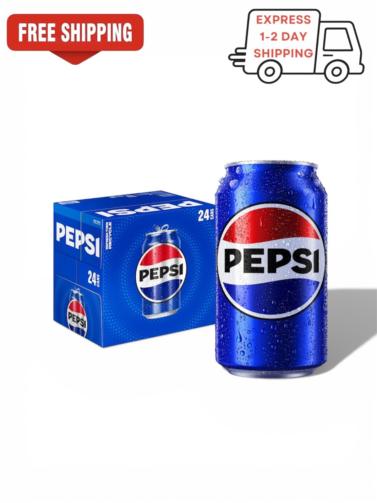 Pepsi Cola Soda Pop, 24 Pack Of 12 Oz Cans