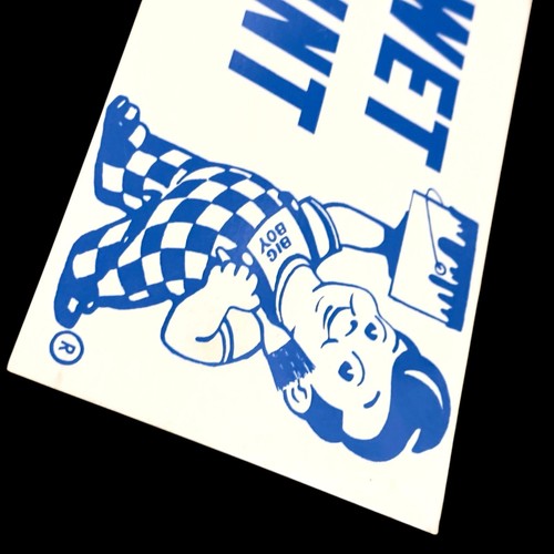 Vintage Bob’s Big Boy “Wet Paint” Sign 1950s-70s Diner Cardboard Paper 9x6.5 in - Picture 5 of 12