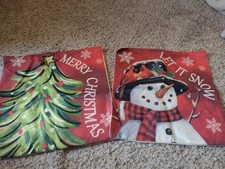 NEW lot of 2 Christmas pillow covers