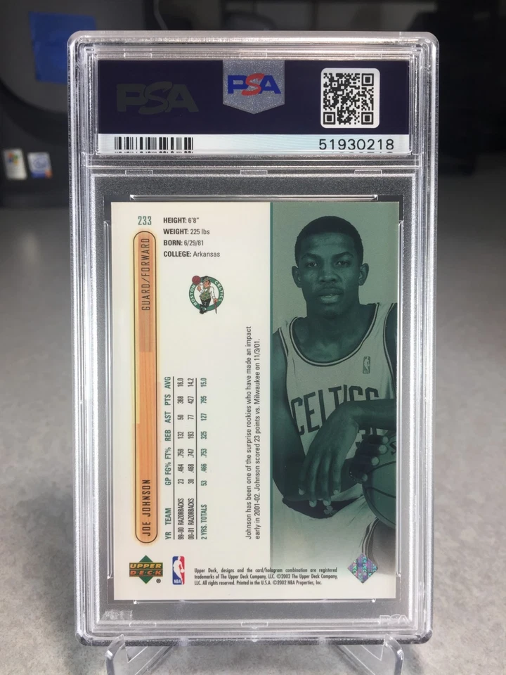 2001 Upper Deck Joe Johnson Rookie #233 - PSA 9 - Boston Celtics - Image 2 of 2