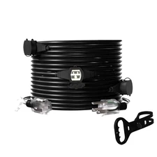 Black 25FT 16 Gauge SJTW Multi Indoor/Outdoor Power Extension Cord, Multiple ...