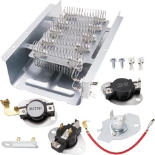 Dryer Heating Element Kit Compatible With Admiral AED4675YQ0 silver 