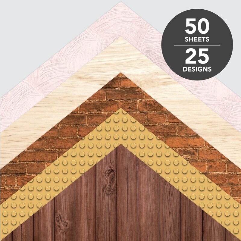 Texture Paper Pad 12x12 DIY Crafts Scrapbooking Multi-Use Cardstock 50 Sheets