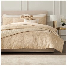 Donna Karan Home Liquid Marble King Duvet Cover Gold 100% Cotton OEKO-TEX