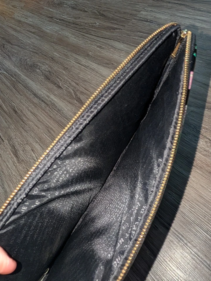 Kate Spade New York Laptop Sleeve Case Jardin Black Floral 13 Inch Hummingbird - Image 4 of 4