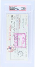 Bucky Dent New York Yankees Signed Check from December 15, 1977 - PSA 84845897