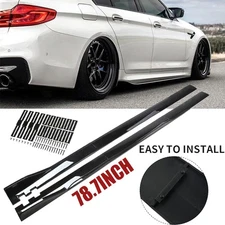 Side+Skirt Extension Splitter Spoiler Lip 2m 78.7inch Glossy For BMW