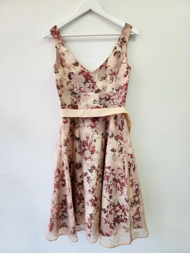 Phase Eight Fit and Flare Blush Floral Print Dress Size 10 AU Preloved - Picture 3 of 7